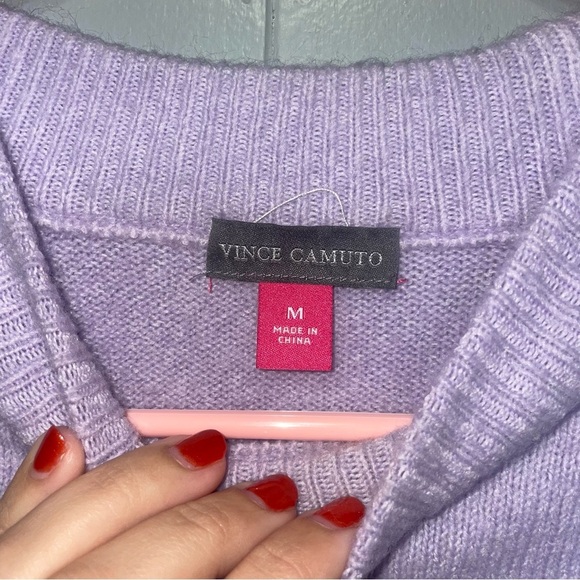 Vince Camuto Light Purple Lavendar Crew Neck Sweater Medium - Picture 4 of 6